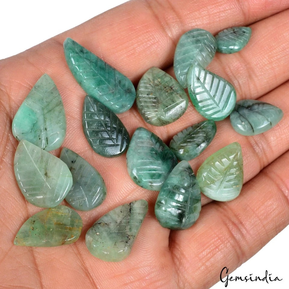 Emerald Lot, Loose Gemstone, Untreated, Green — 17 Pieces, 11mm to 24mm, 85.70 Ct
