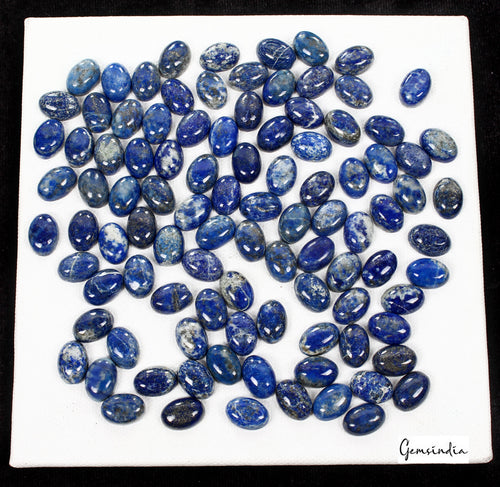 100 Pcs Natural Lapis Lazuli 14mmx10mm Calibrated Loose Oval Cabochon Gemstones