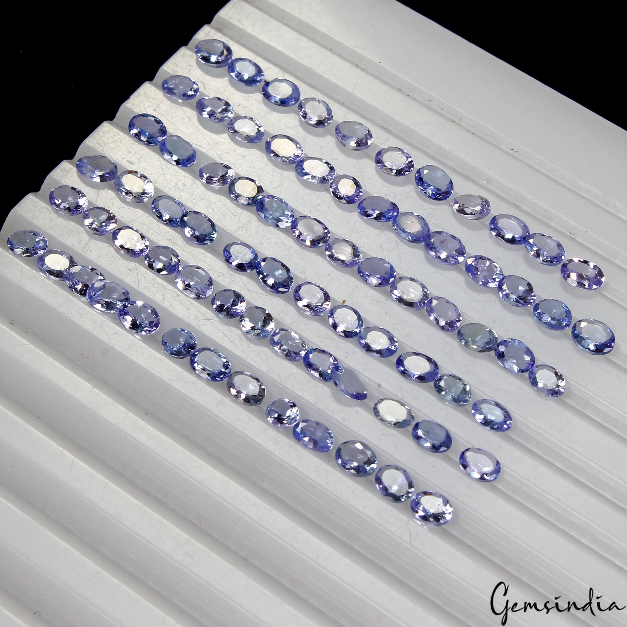 Oval 4x3mm Ravishing Color&Full Fire! Purple Blue Tanzanite Gems Lot 75Pcs/13 Ct