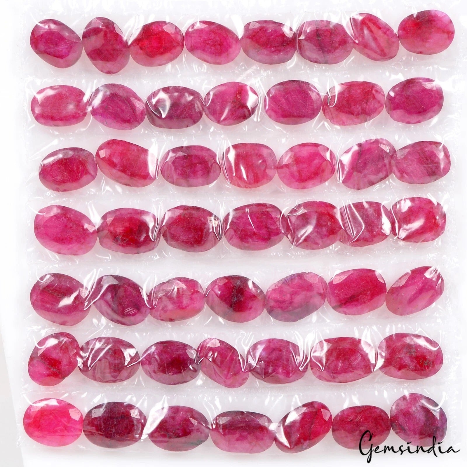 50 Pc Natural Pink Beryl Bixbite Utah Oval Cut Loose Ring Size Gemstones~11-14mm