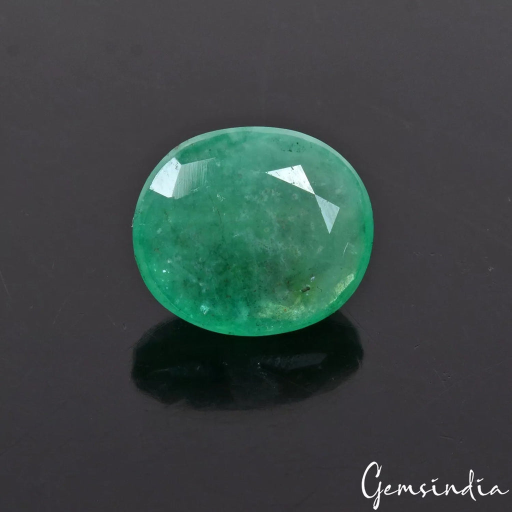 Certified Natural Colombian Green Emerald 6.60 Cts Oval Cut Untreated Gemstone