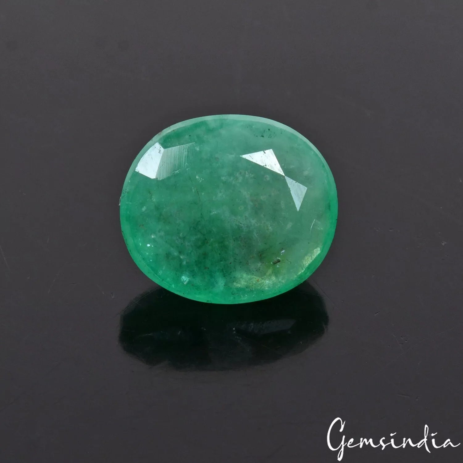 Certified Natural Colombian Green Emerald 6.60 Cts Oval Cut Untreated Gemstone