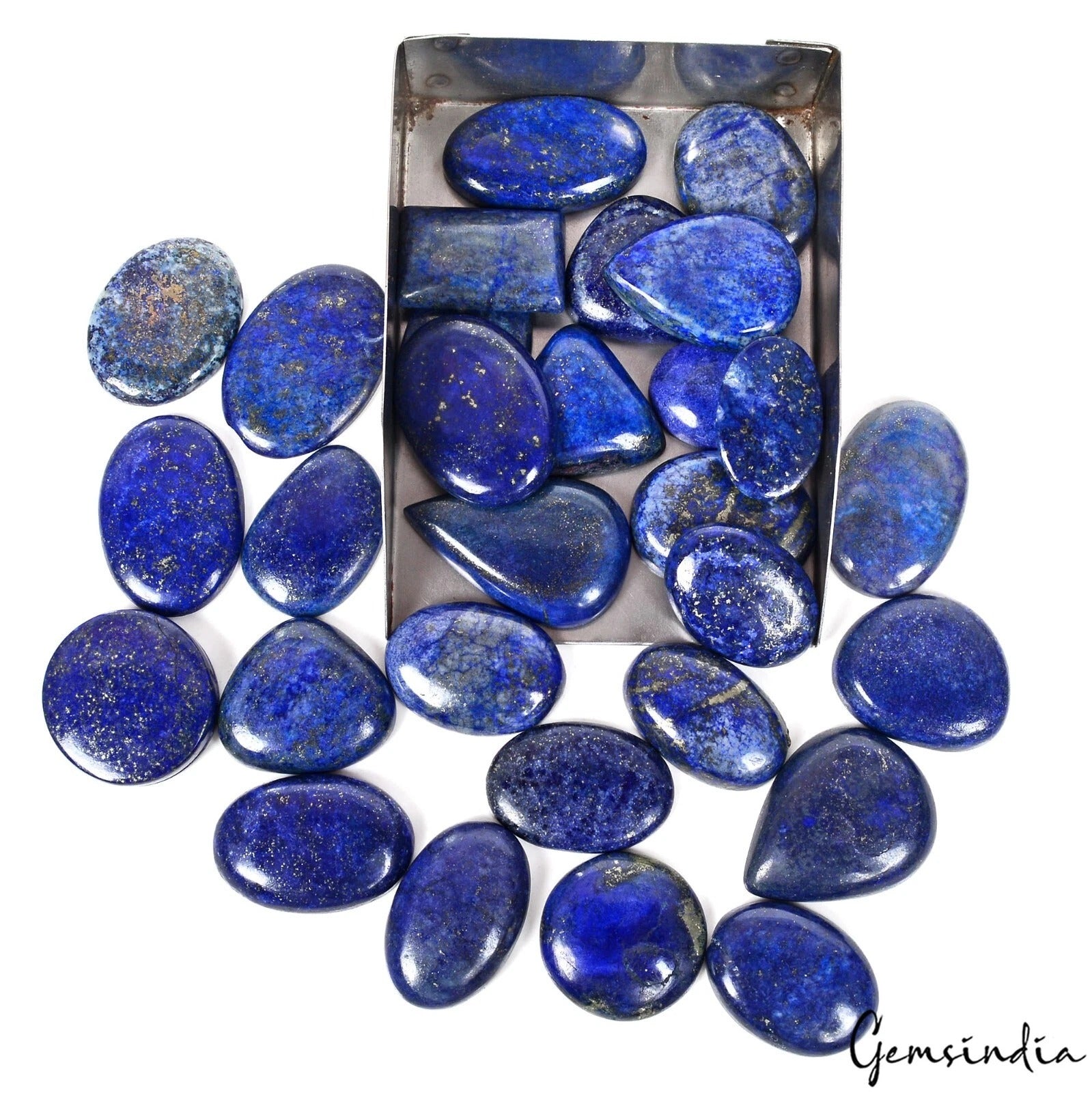 Lapis Lazuli Lot, Cabochon, Blue — 29 Pieces, 26mm to 37mm, 1220 Ct, Afghanistan