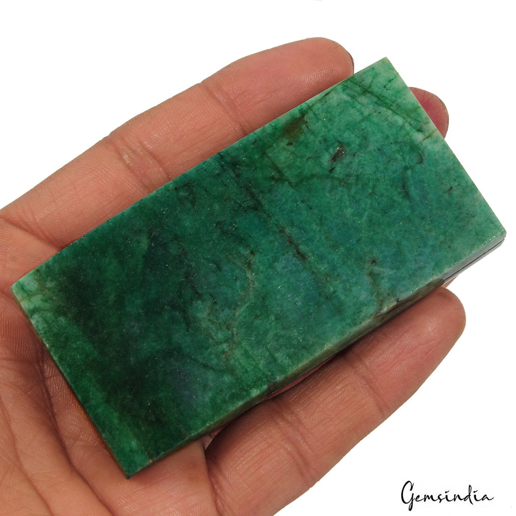 1050 Ct Natural Green Brazilian Emerald Rectangle Carving Museum Size Loose Gems
