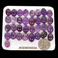 380 Cts/33 Pcs Natural Untreated Purple Amethyst Oval Cab Loose Gems For Jewelry