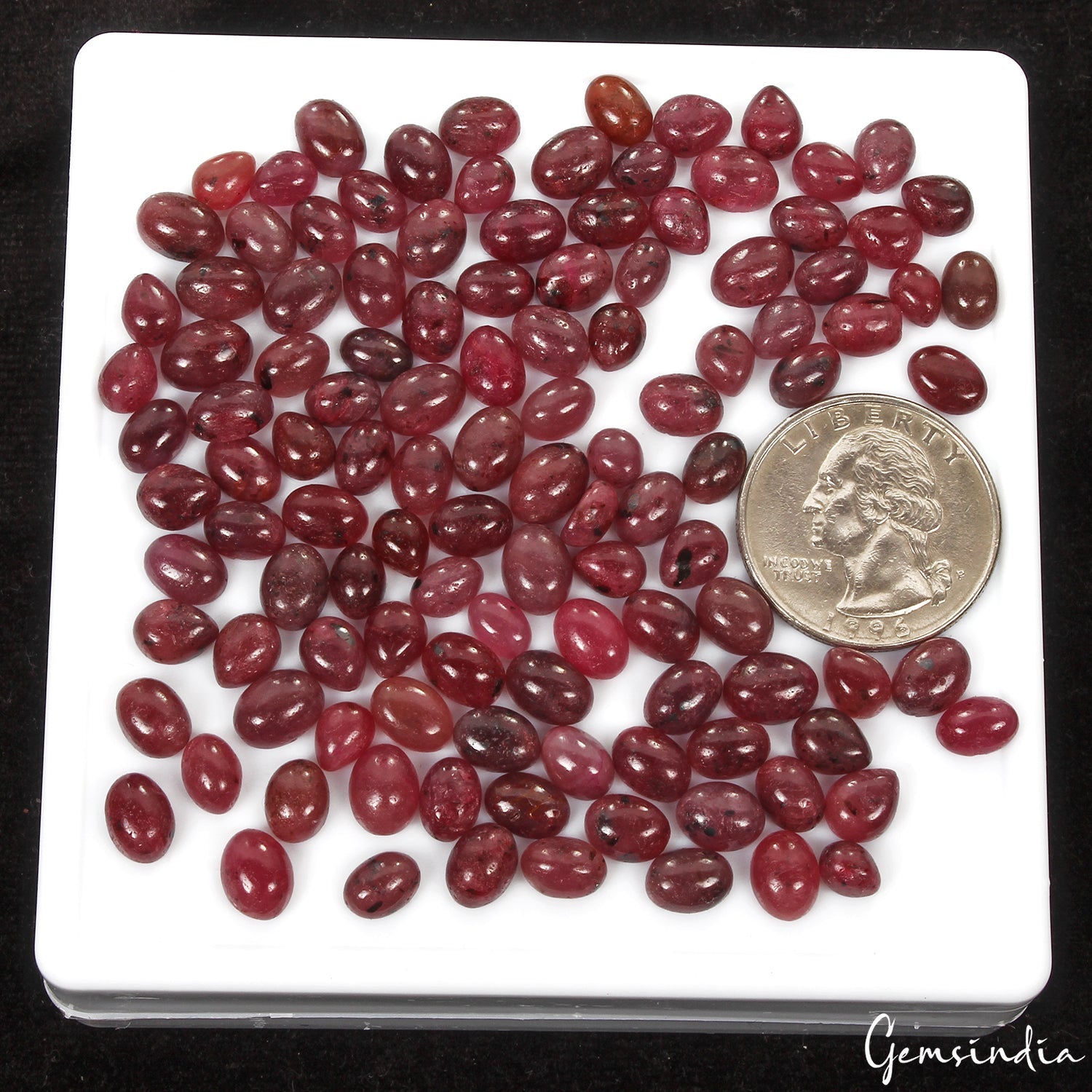 216.30 Ct Red Ruby Mix Shape Cabochon 6-8mm Loose Gemstones For Jewelry Making
