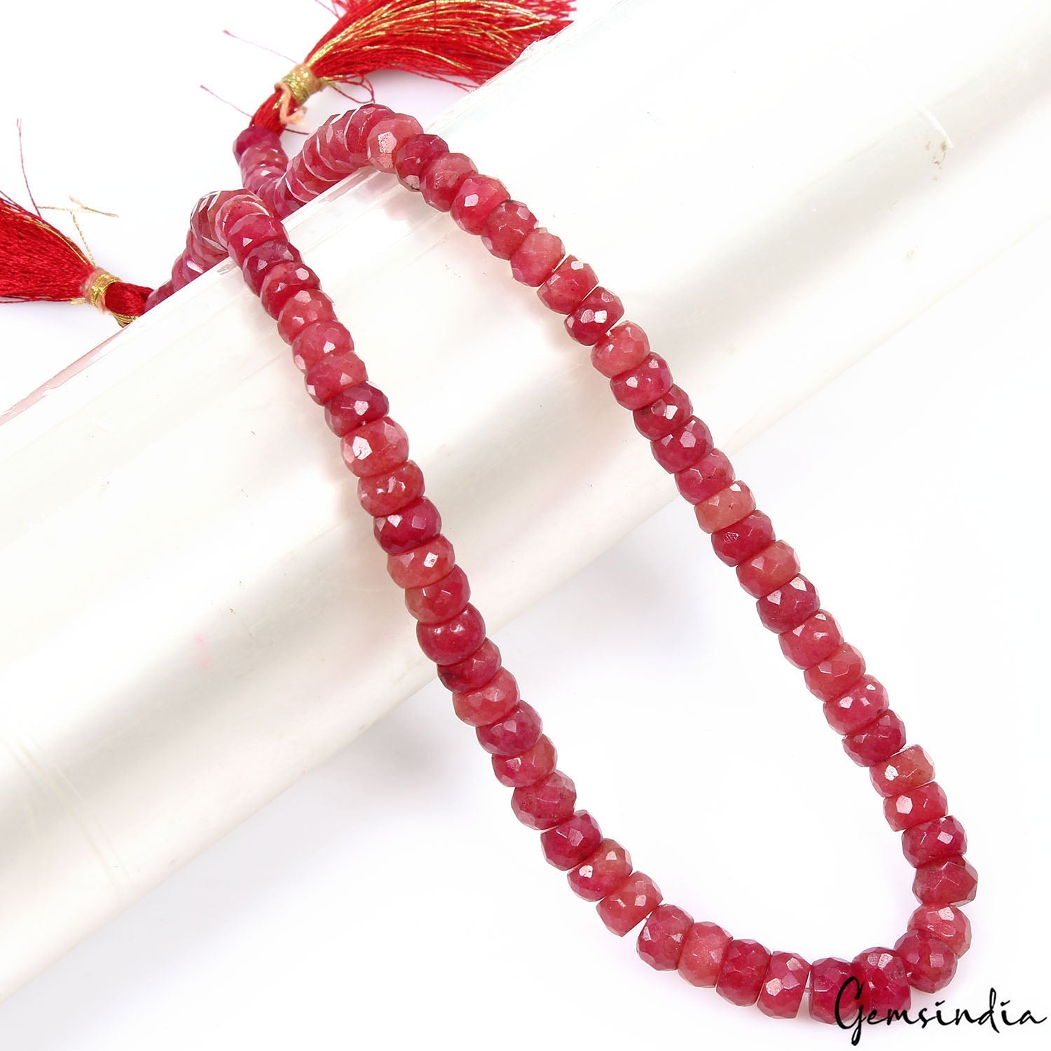 240 Cts/83 Pcs Natural Red Quartz Round Cab Drilled Bead 7mm-9mm Gems Strand 17"