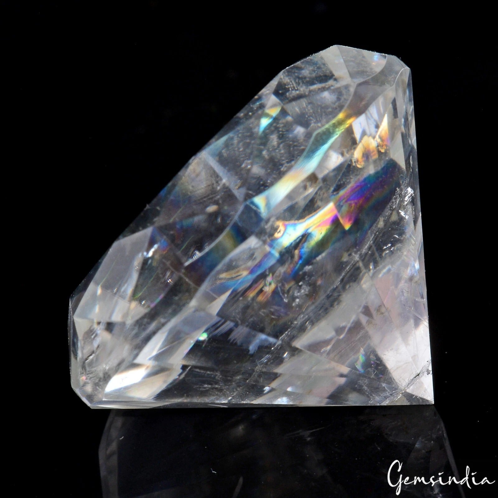 105.20 Ct Natural Untreated White Quartz Crystal Diamond Cut Loose Huge Rare Gem
