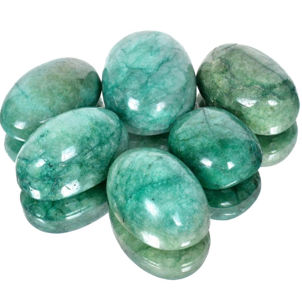 Emerald Lot, Cabochon, Green — 6 Pieces, 26mm to 35mm, 570 Ct, Brazil