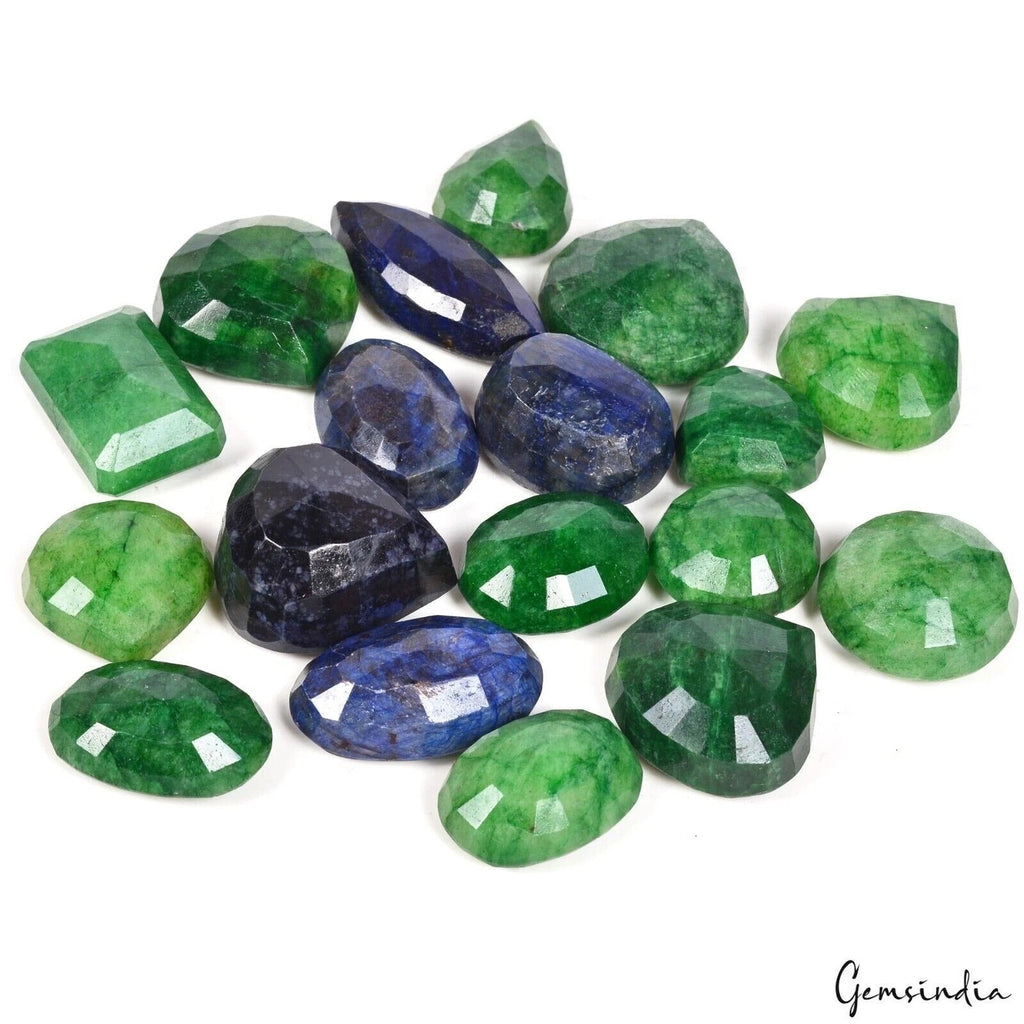 Natural Blue Sapphire & Green Emerald Mix Cut Earth Mined 820 Cts Loose Gems Lot