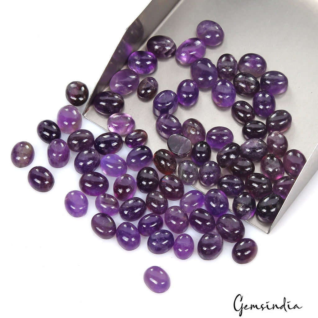 310 Cts Natural Untreated Rich Purple Amethyst Oval Cab Loose Gems For Jewelry