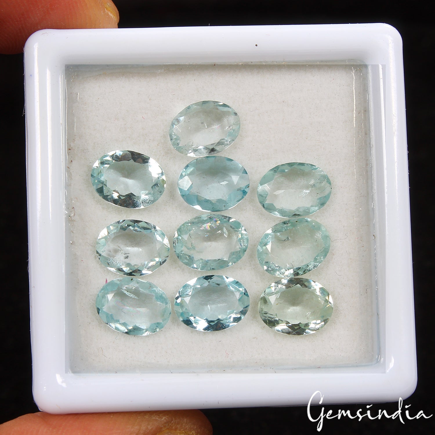 9.80 Ct Natural Blue Aquamarine Untreated 8mm*6mm Oval Cut Loose Gemstones ~10P
