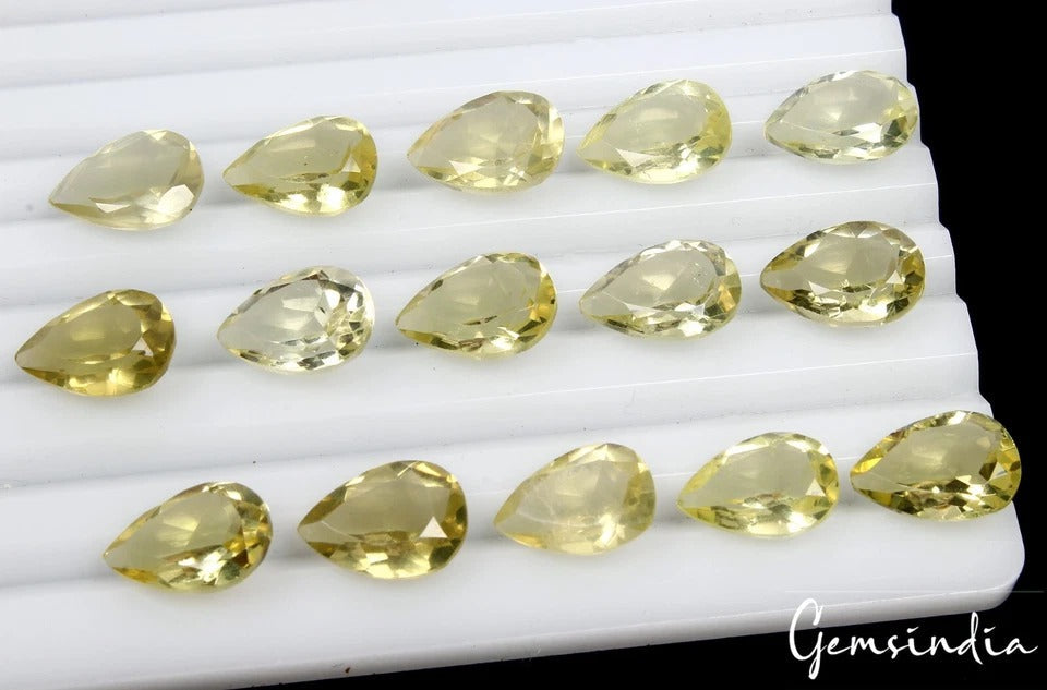 Pear Cut Natural Unheated Top Lemon Quartz Brazil 75.60 ct 14x10mm Gemstones