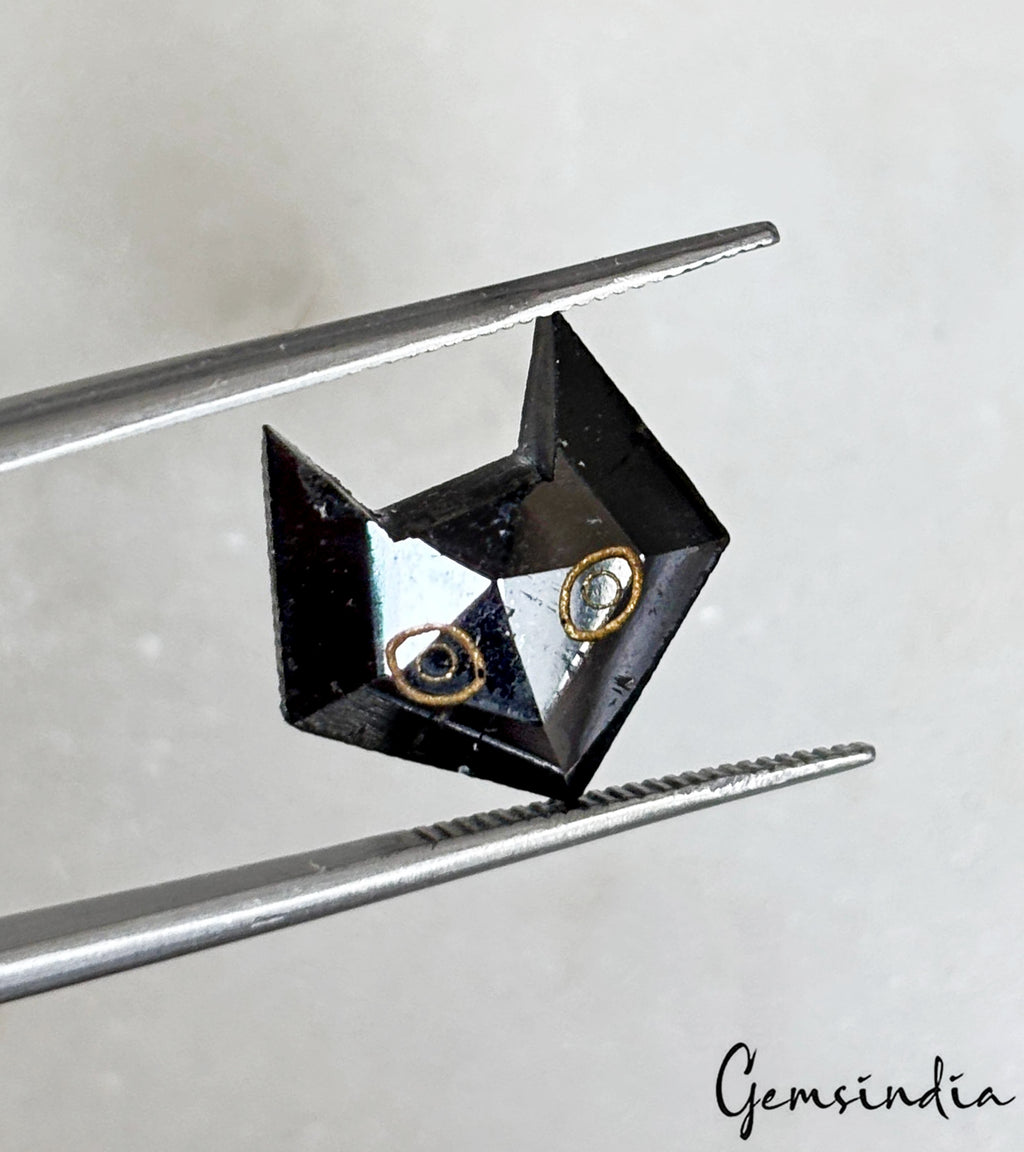 Black Diamond Loose Gemstone, Color Enhanced — 12x12x4 mm, 4.2 Ct, Tanzania