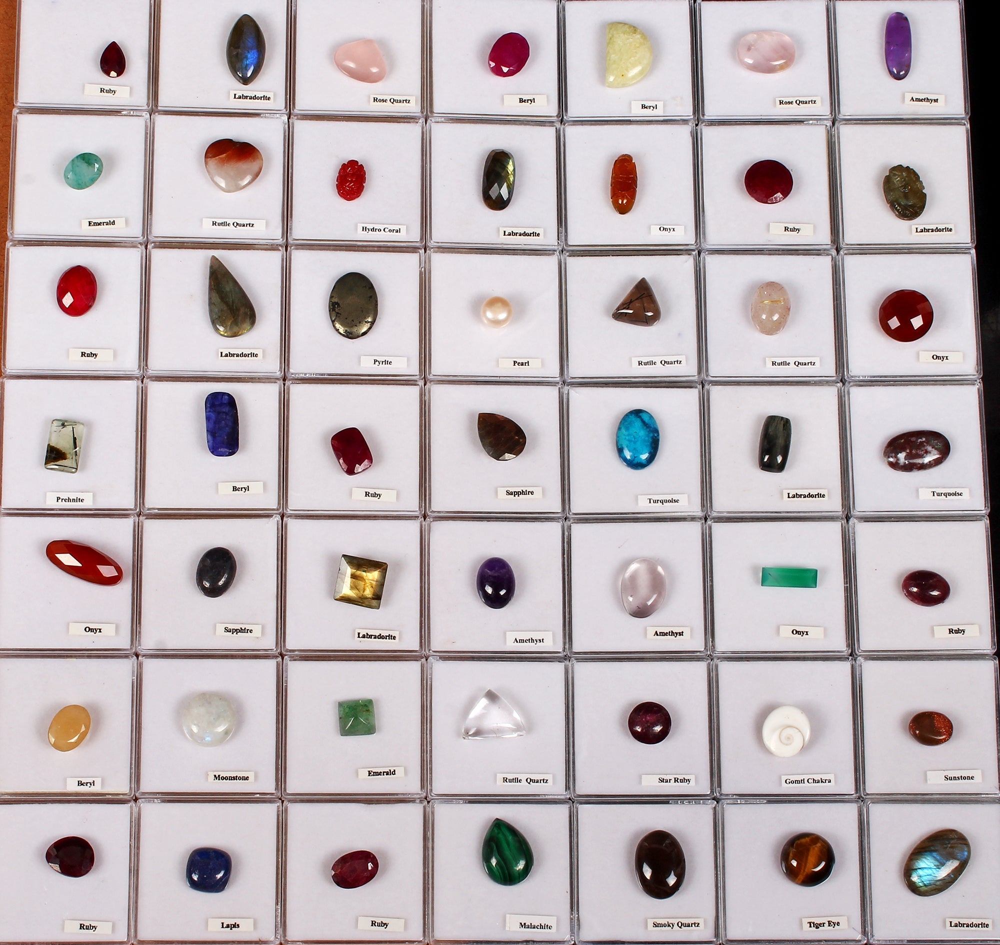 49 Pcs Estate Genuine Semi Precious Loose Mix Cut Multi Gems 49 Box Collection