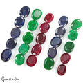 400 Cts/25 Pcs Natural Multi Color Ruby Emerald Sapphire Oval Cut Loose Gems Lot