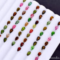 VVS 52 Pcs Natural Multi Tourmaline 5x3mm Pear Cut Loose Untreated Gemstones Lot