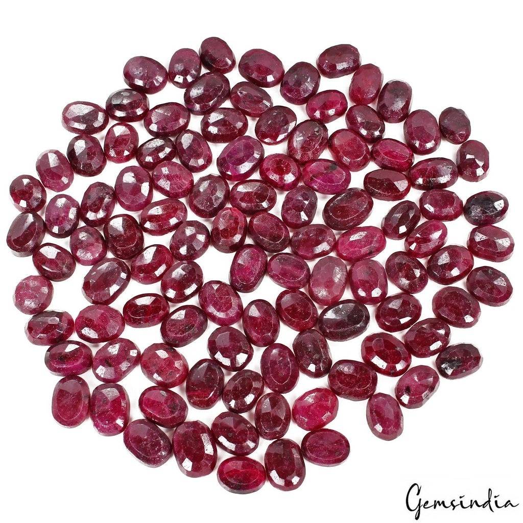 2000 Ct Natural Madagascar Red Ruby Oval Faceted Cut Loose Gemstones Lot~103 Pcs