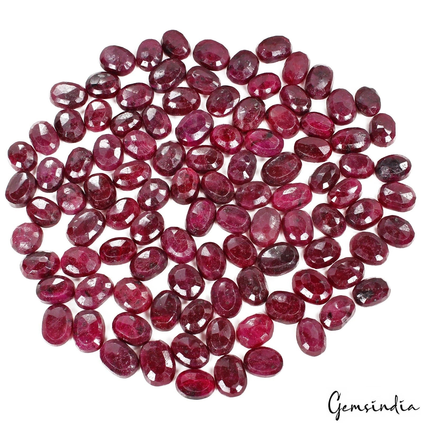 2000 Ct Natural Madagascar Red Ruby Oval Faceted Cut Loose Gemstones Lot~103 Pcs