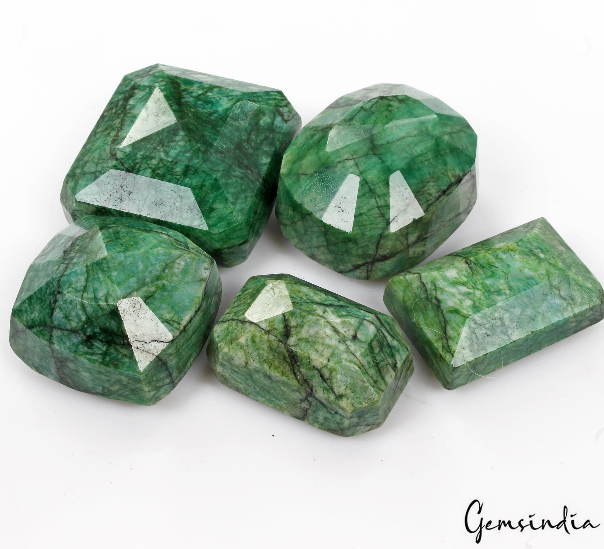 2120 Cts/5 Pcs Natural Brazilian Green Emerald Mix Cut Loose Gems Wholesale Lot