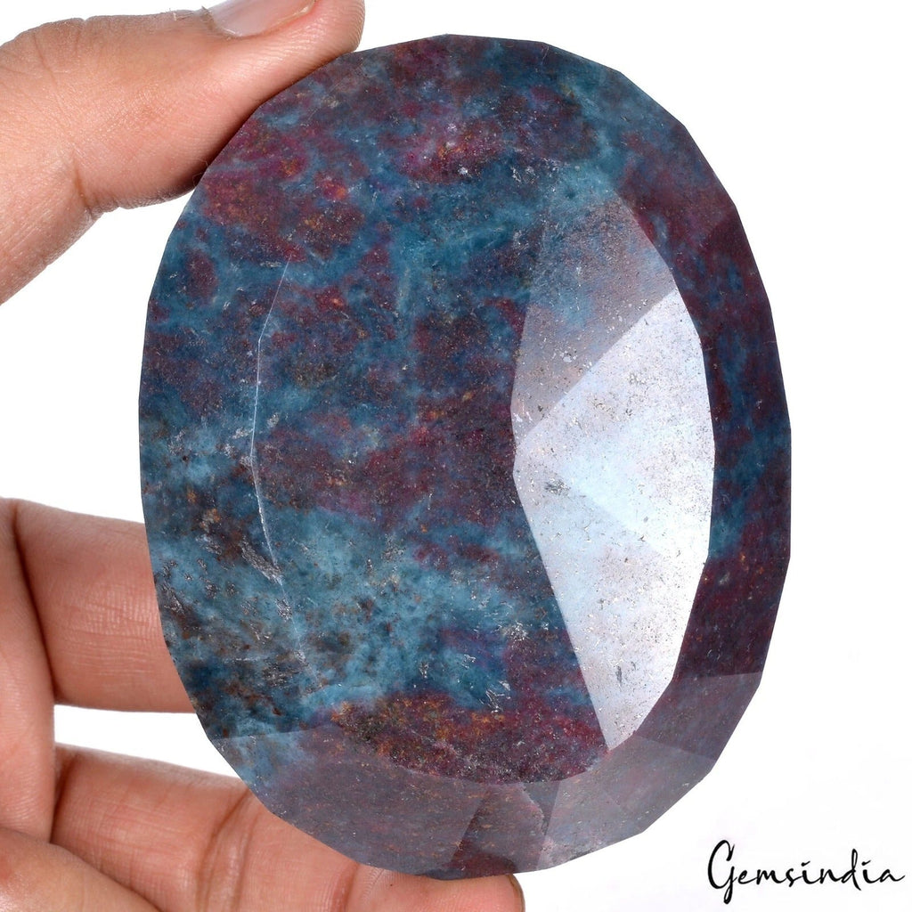 2450 Ct Natural Untreated Bi-Color Ruby Kyanite Oval Faceted Huge Size Loose Gem