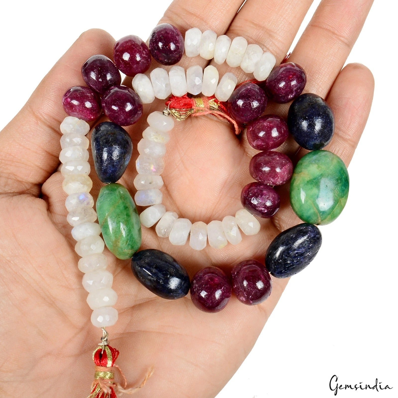 550 Ct Natural Multi Gemstone Center Drilled Loose Mix Cut Bead Gems Strand 17"