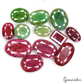 720 Ct/13 Pcs Natural Red Beryl/Green Emerald Mix Cut Loose Gems Lot For Jewelry