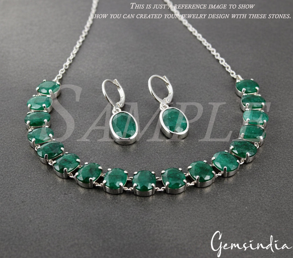 156.80Ct/16 Pcs Natural Brazilian Green Emerald 16x12mm Oval Cut Loose Gemstones