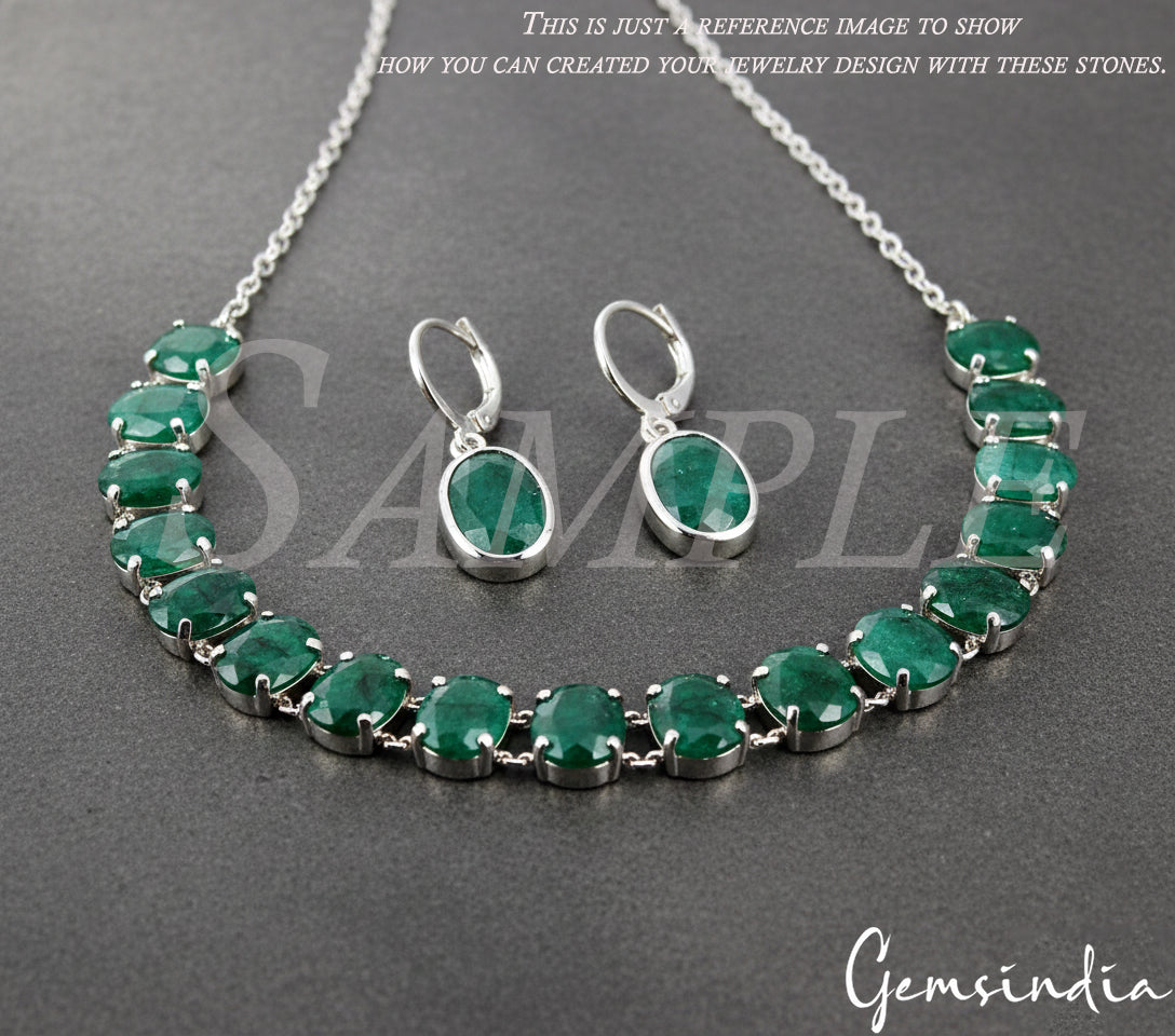 156.80Ct/16 Pcs Natural Brazilian Green Emerald 16x12mm Oval Cut Loose Gemstones