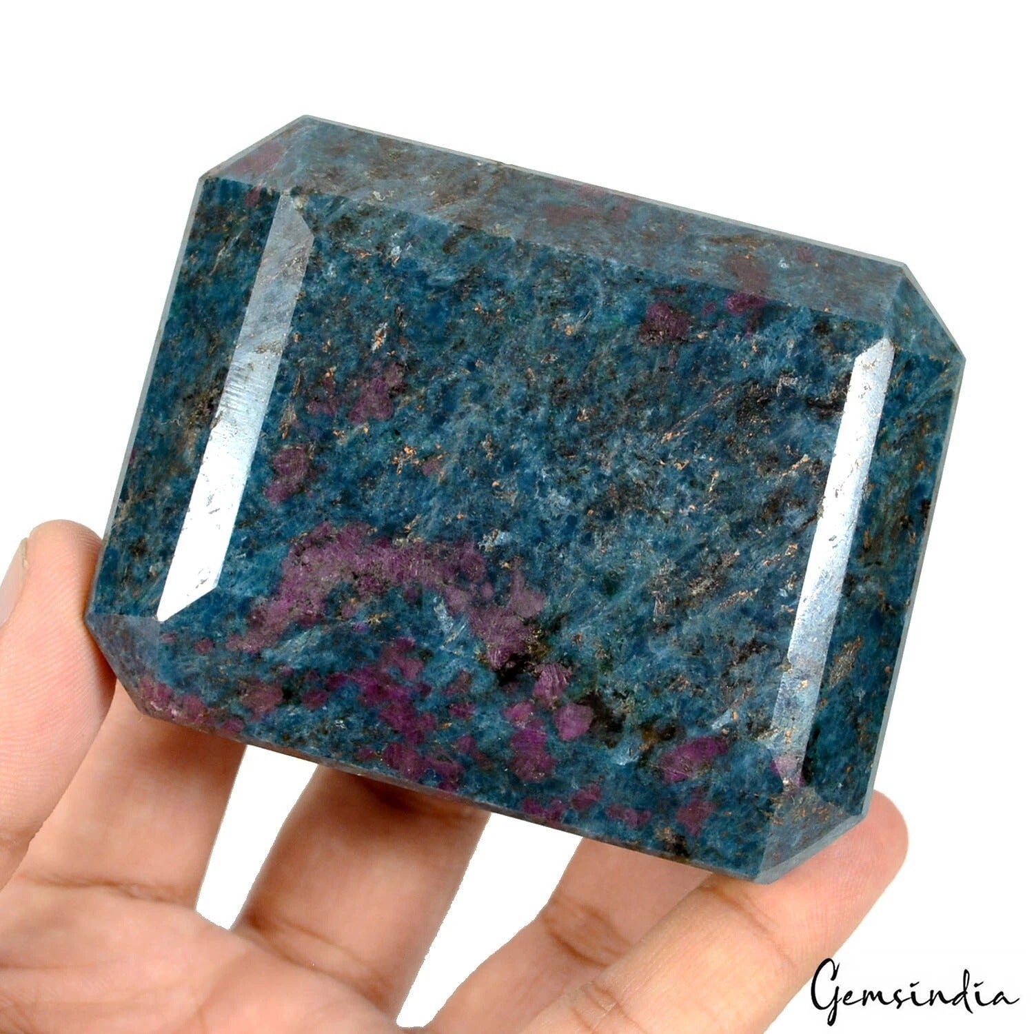 2340 Ct Natural Untreated Red Blue Ruby Kyanite Octagon Cut Earth Mined Huge Gem