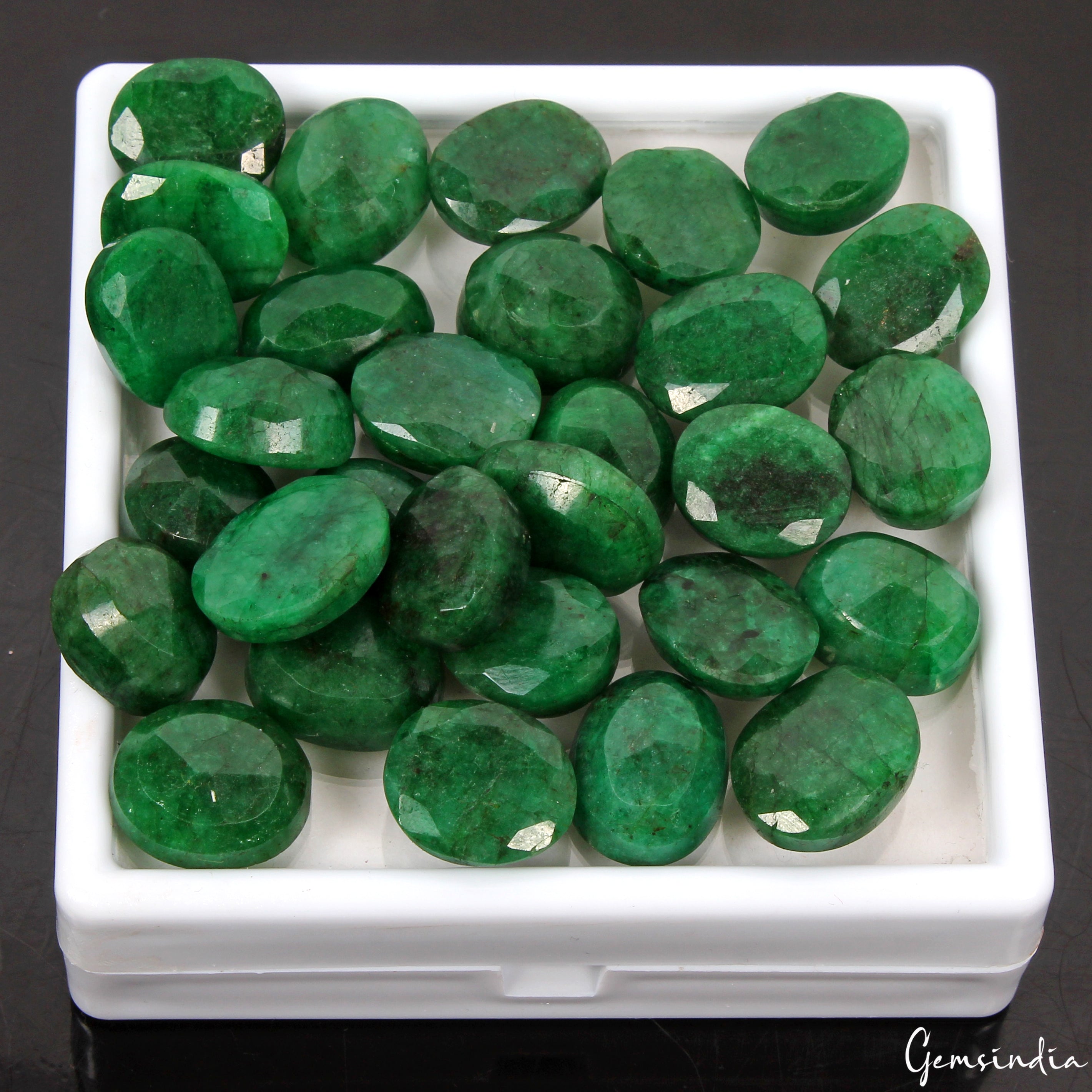 Certified Natural Green Emerald 520 Cts AAA+ Oval Cut Loose Gemstones lot~30 Pcs