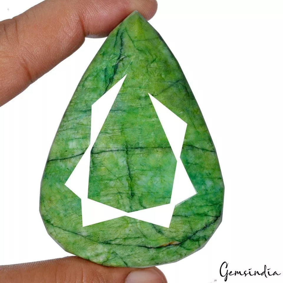 1000 Cts Natural Brazilian Parrot Green Emerald Pear Faceted Cut Loose Huge Gem