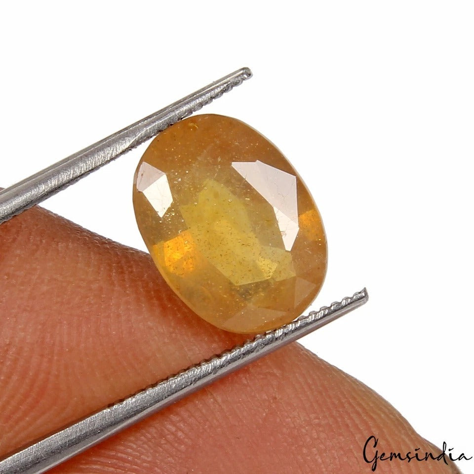 Certified 5.80 Cts Natural Yellow Ceylon Sapphire Oval Cut Precious Gem For Ring