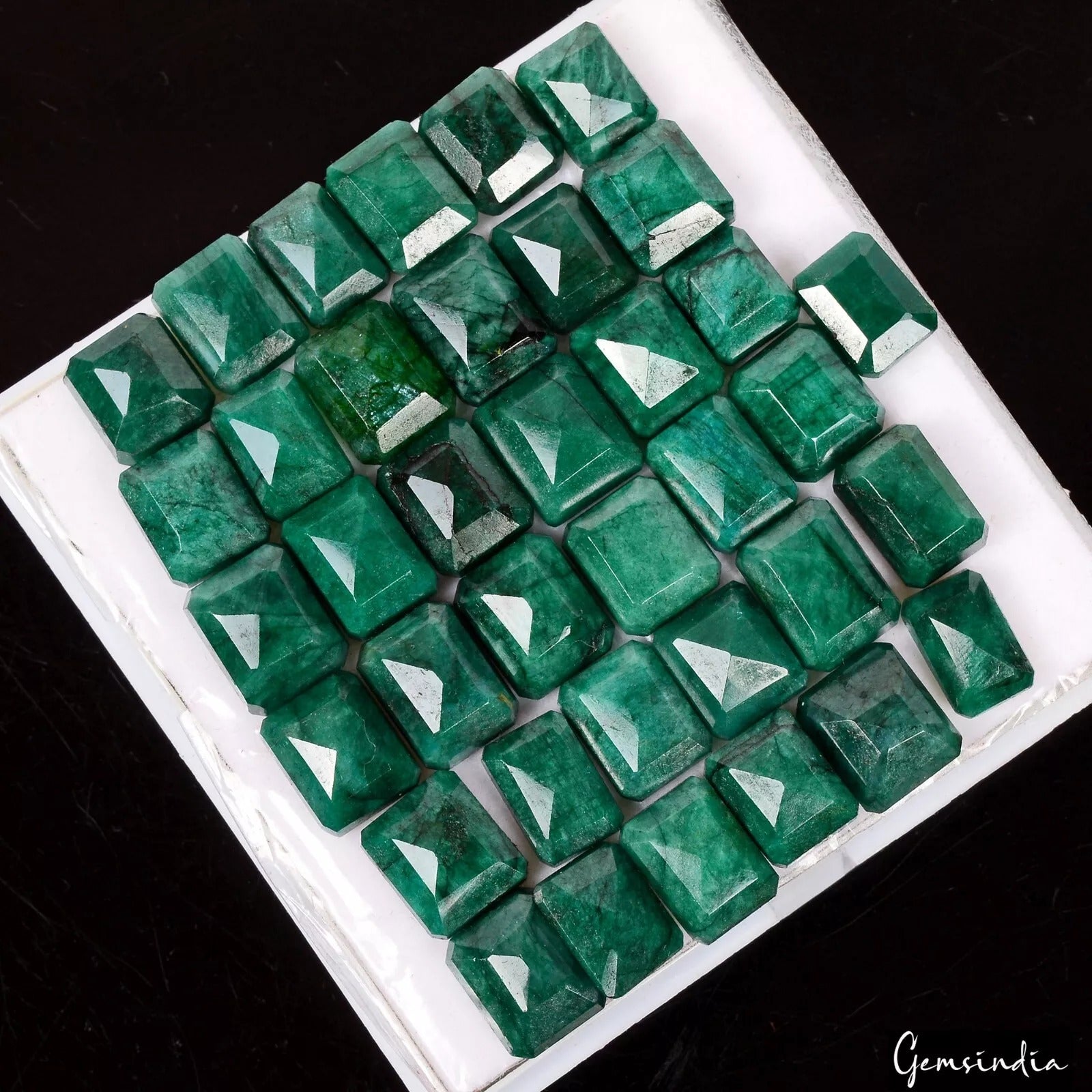 Certified Loose Gemstones Lot 320 Cts. Natural Zambian Green Emerald Cut Faceted