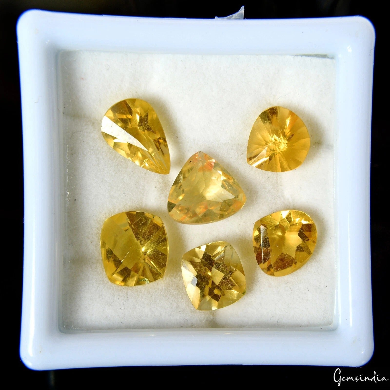 Citrine Lot, Loose Gemstone, Yellow — 6 Pieces, 8mm, 12.60 Ct
