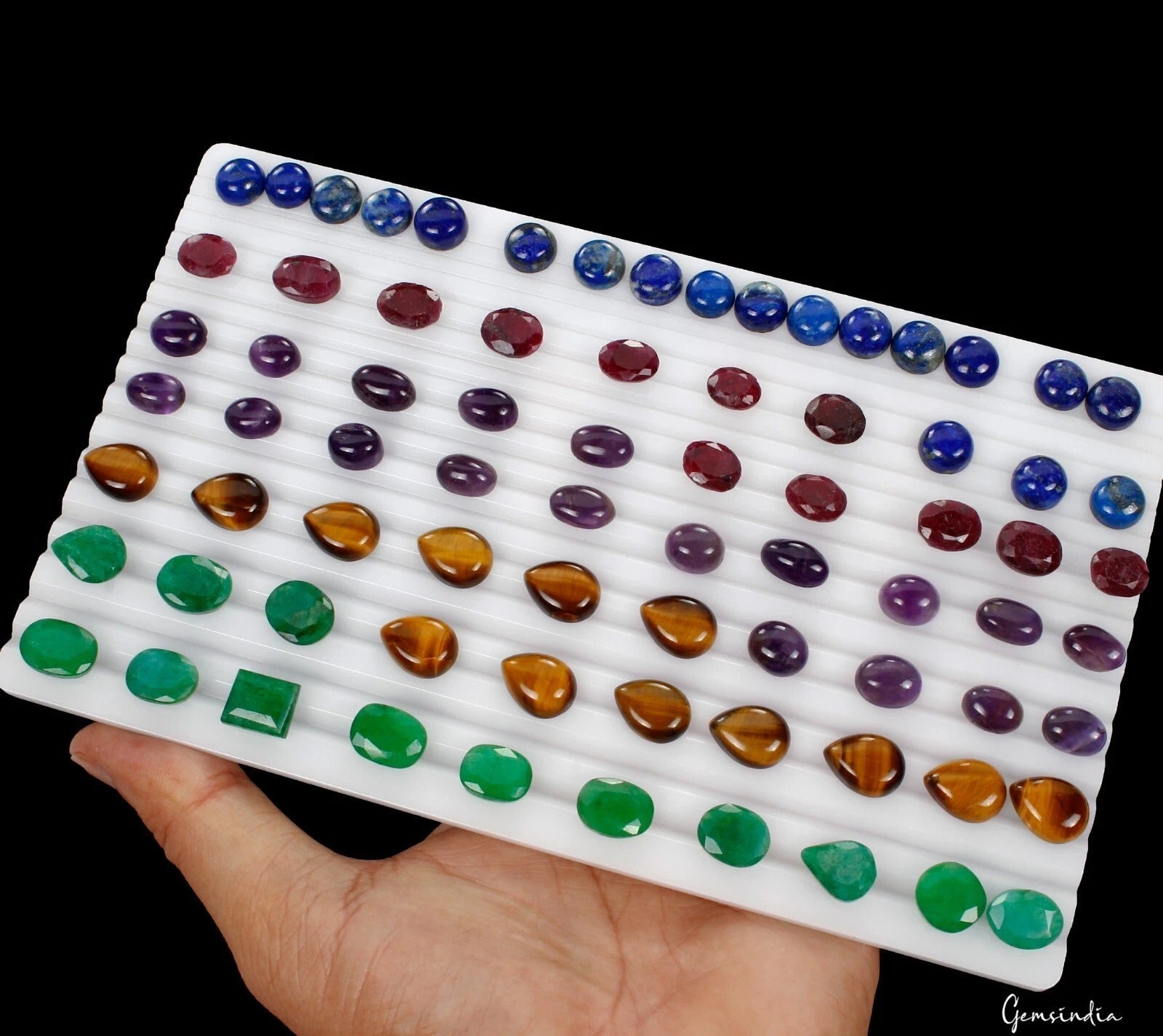 76 Pcs Estate Genuine Semi-precious Mix Cut Multi Gemstones Jewelry Collection
