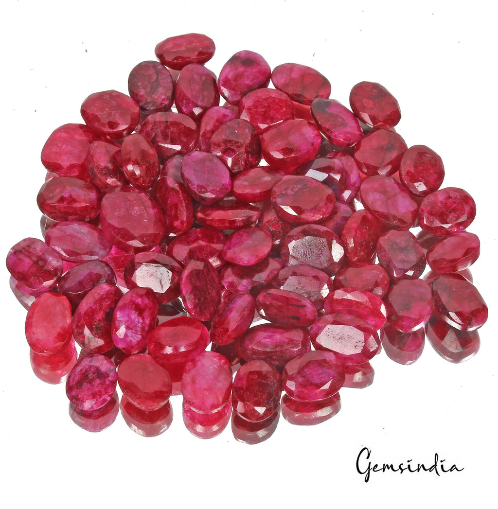 Beryl Lot, Loose Gemstone, Red — 62 Pieces, 11mm to 16mm, 370 Ct, Madagascar
