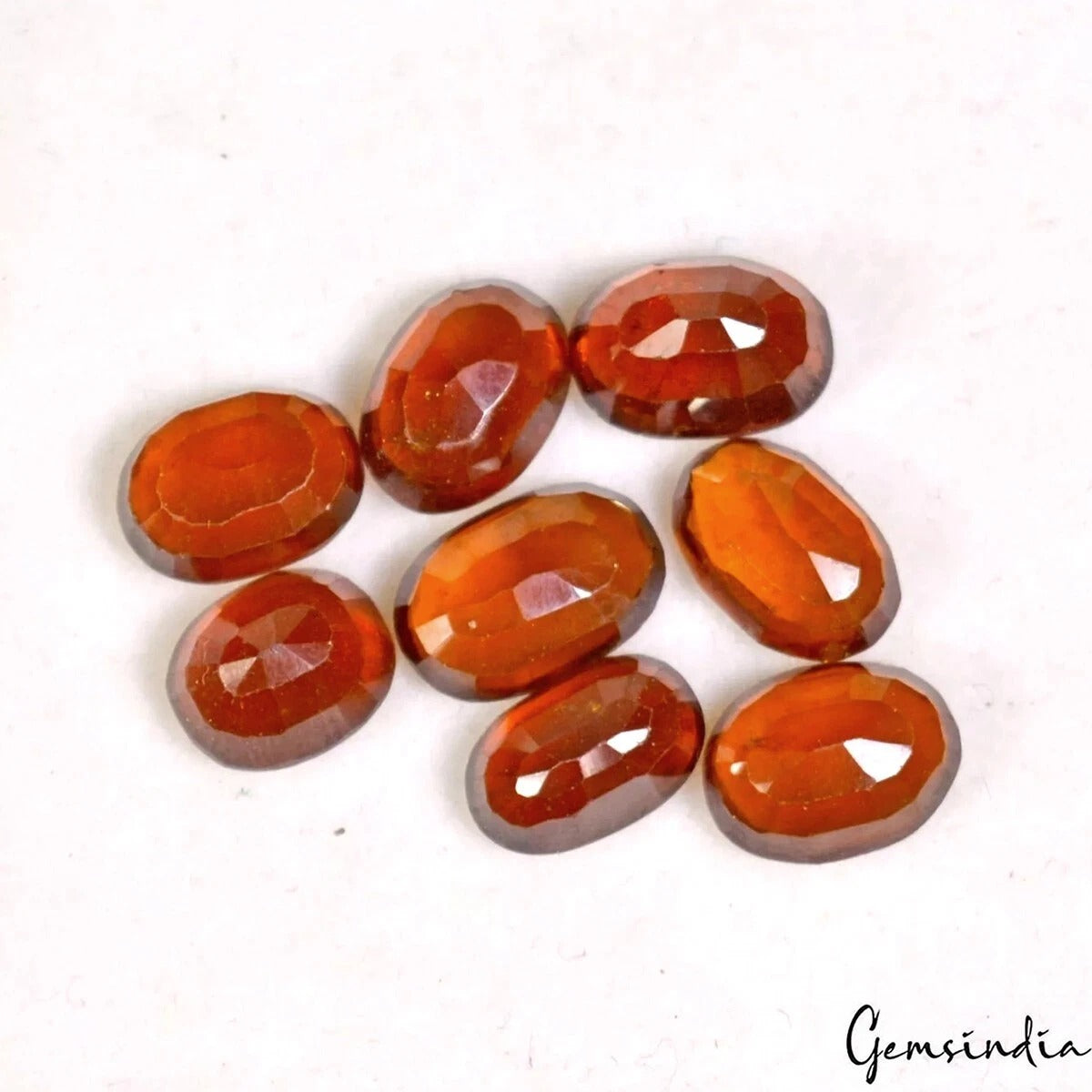Hessonite Garnet Lot, Loose Gemstone, Untreated, Brown — 8 Pieces, 08mm to 10mm, 22.70 Ct, Sri Lanka