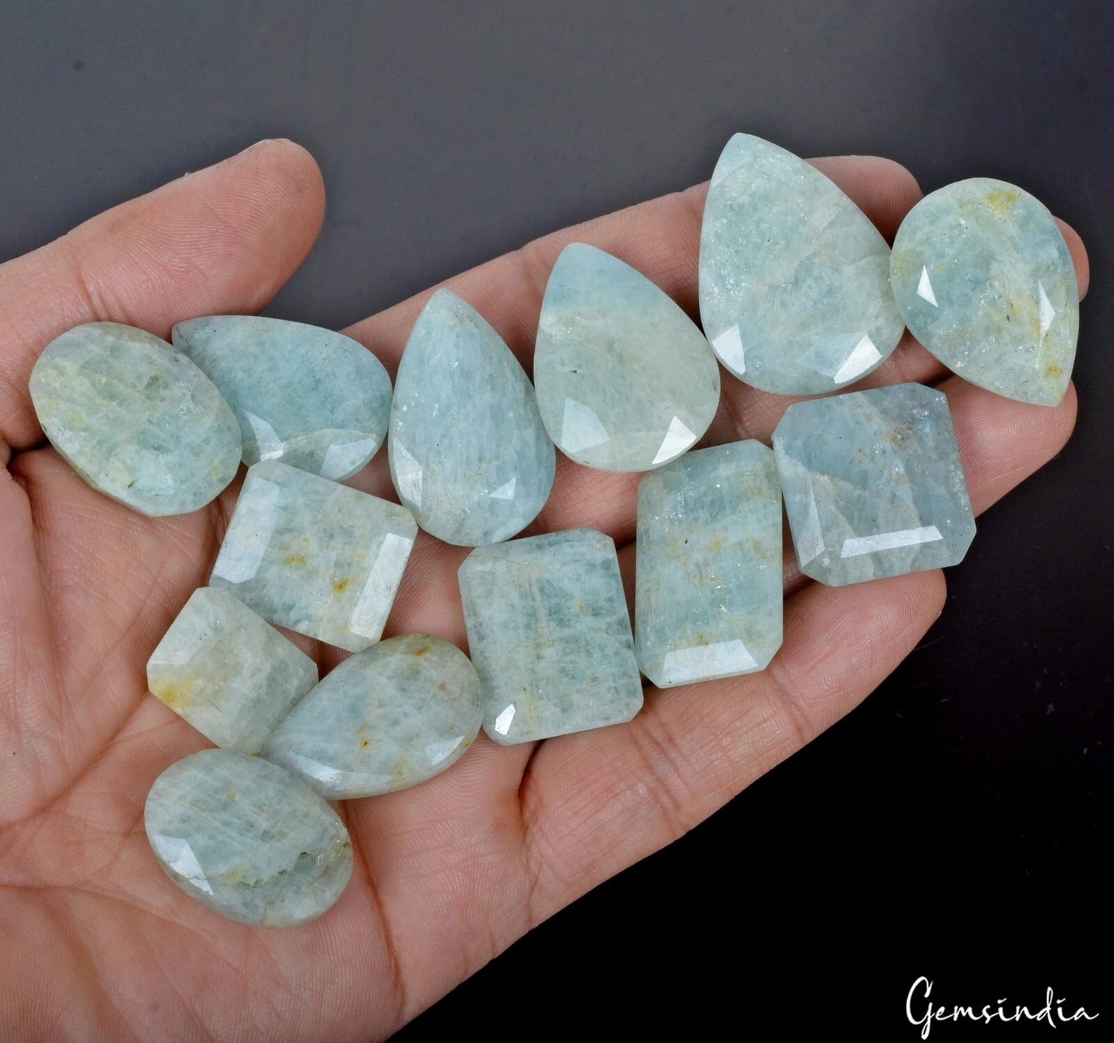 550 Ct/13 Pc Natural Untreated Blue Beryl Aquamarine Mix Cut Loose Gemstones Lot