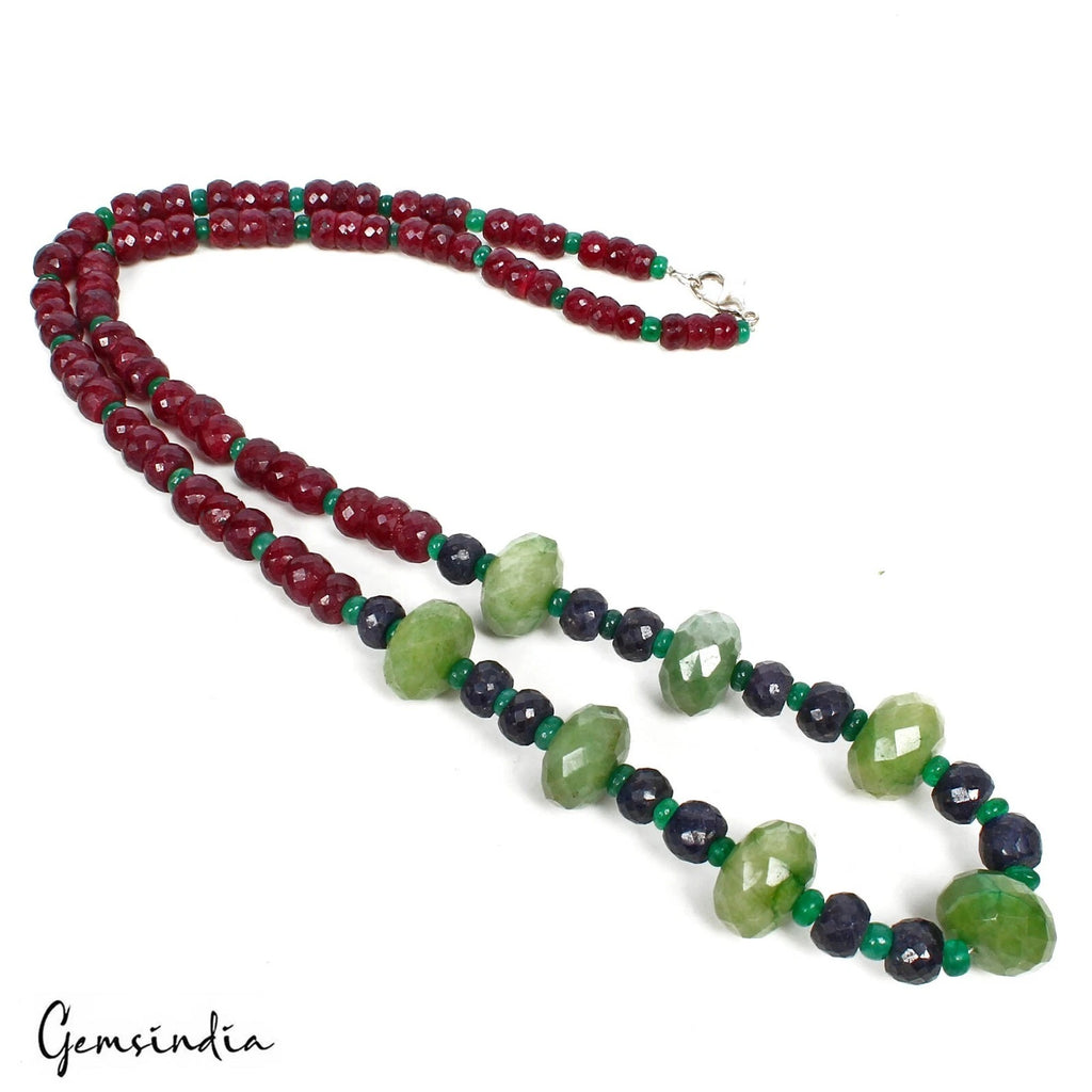 Sapphire Necklace, Color Enhanced — 7mm to 10mm, 510 Ct