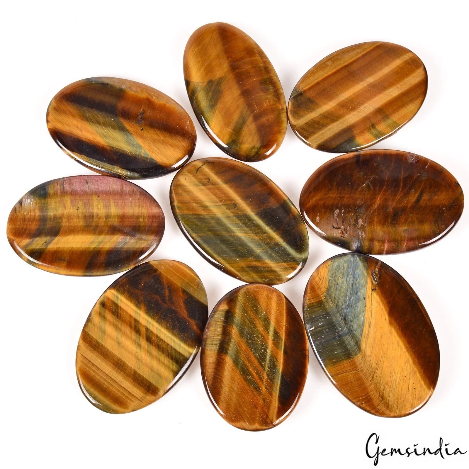 450 Cts/9 Pcs Natural Untreated Blue Pietersite Tiger Eye Oval Cab Loose Gems