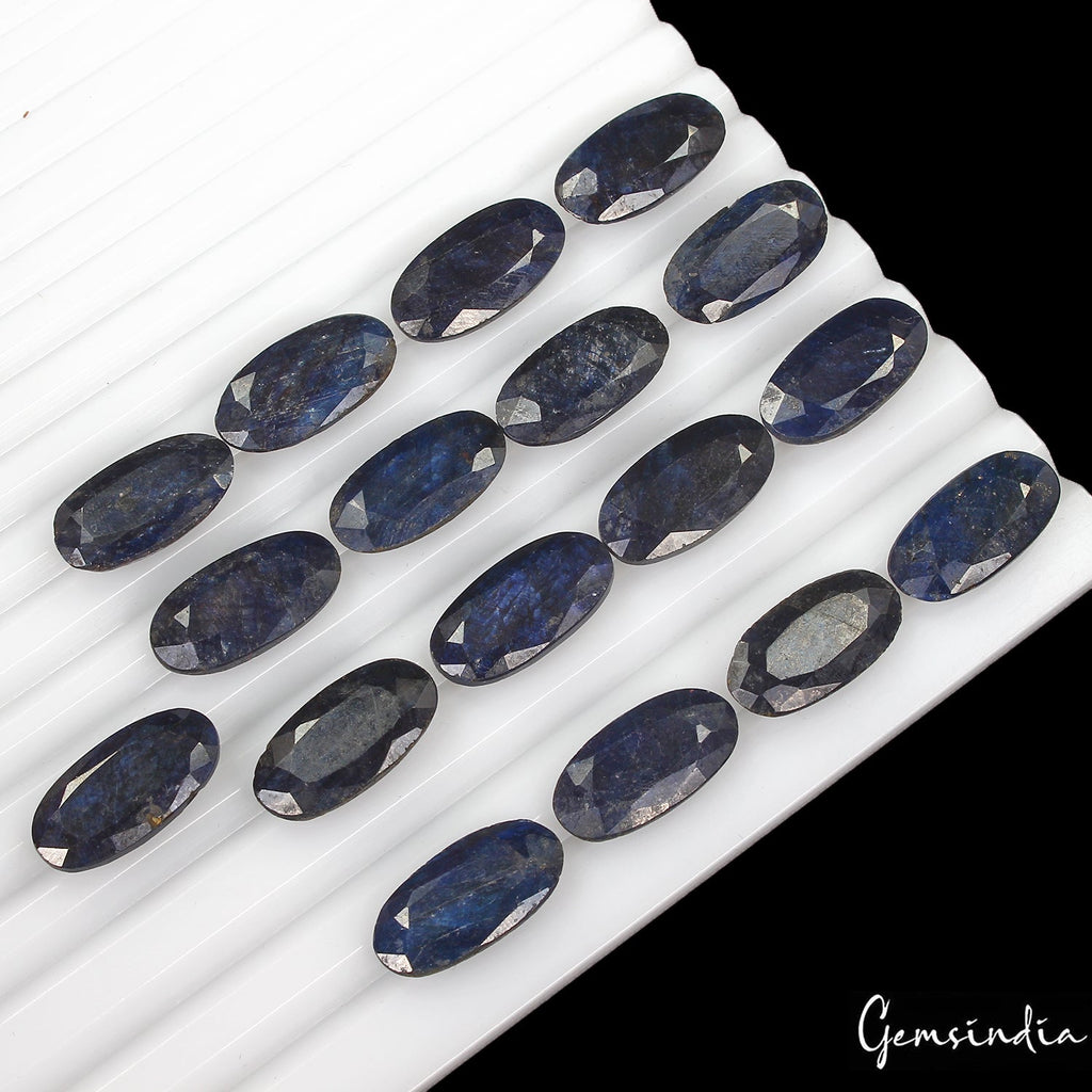 Certified 184.80 Cts/17 Pcs Natural Blue Sapphire Oval Calibrated 19mmx10mm Gems