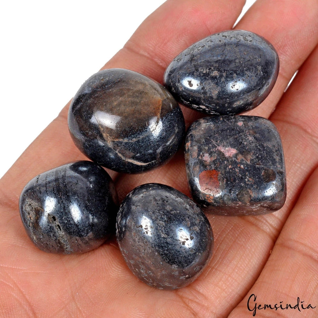 500Ct/5Pcs Natural Healing Meditation Grey Gunmetal Tumbled Shape Loose Gems Lot