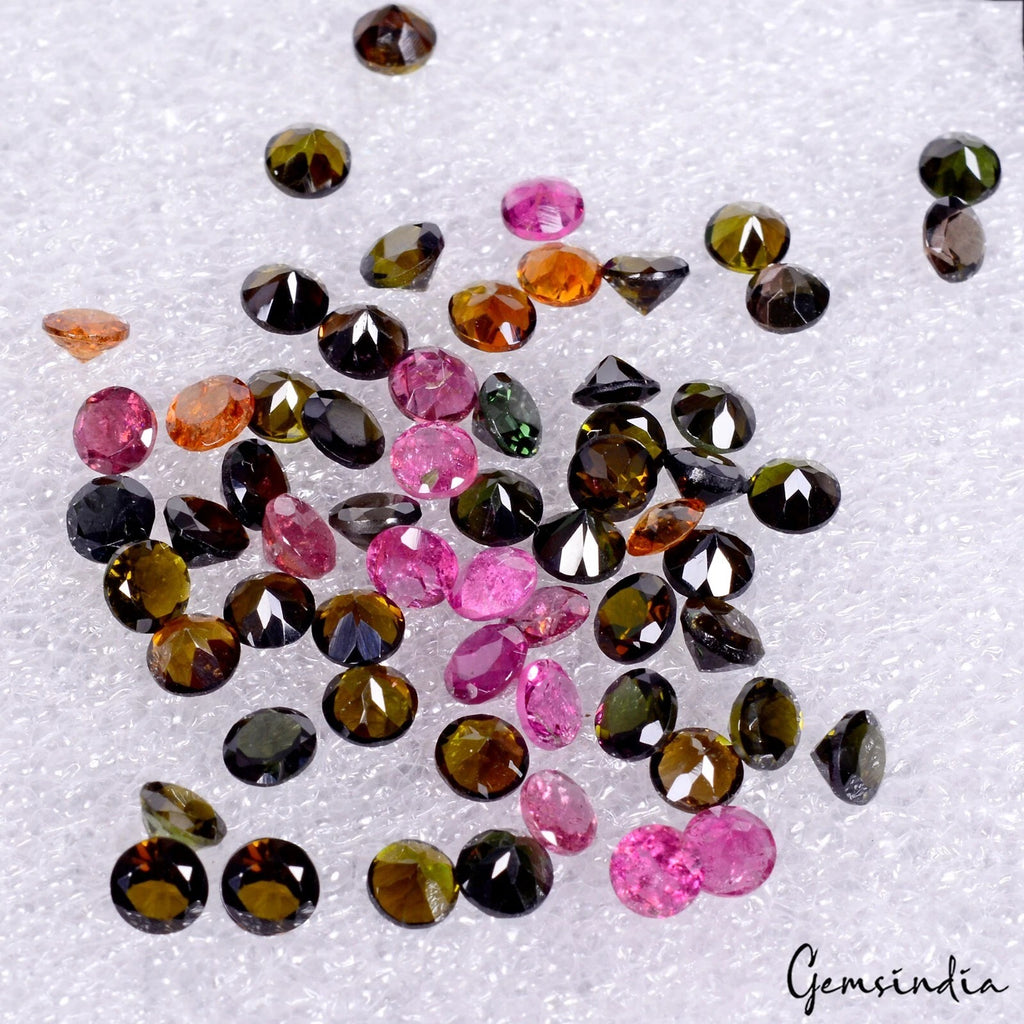 Tourmaline Lot, Loose Gemstone, Untreated, Multi Color — 61 Pieces, 4mm, 14.90 Ct, Mozambique