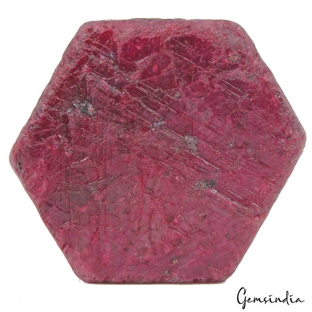 480 Cts Natural Red Ruby Earth Mined Hexagon Cut Druzy Rough Loose Huge Size Gem