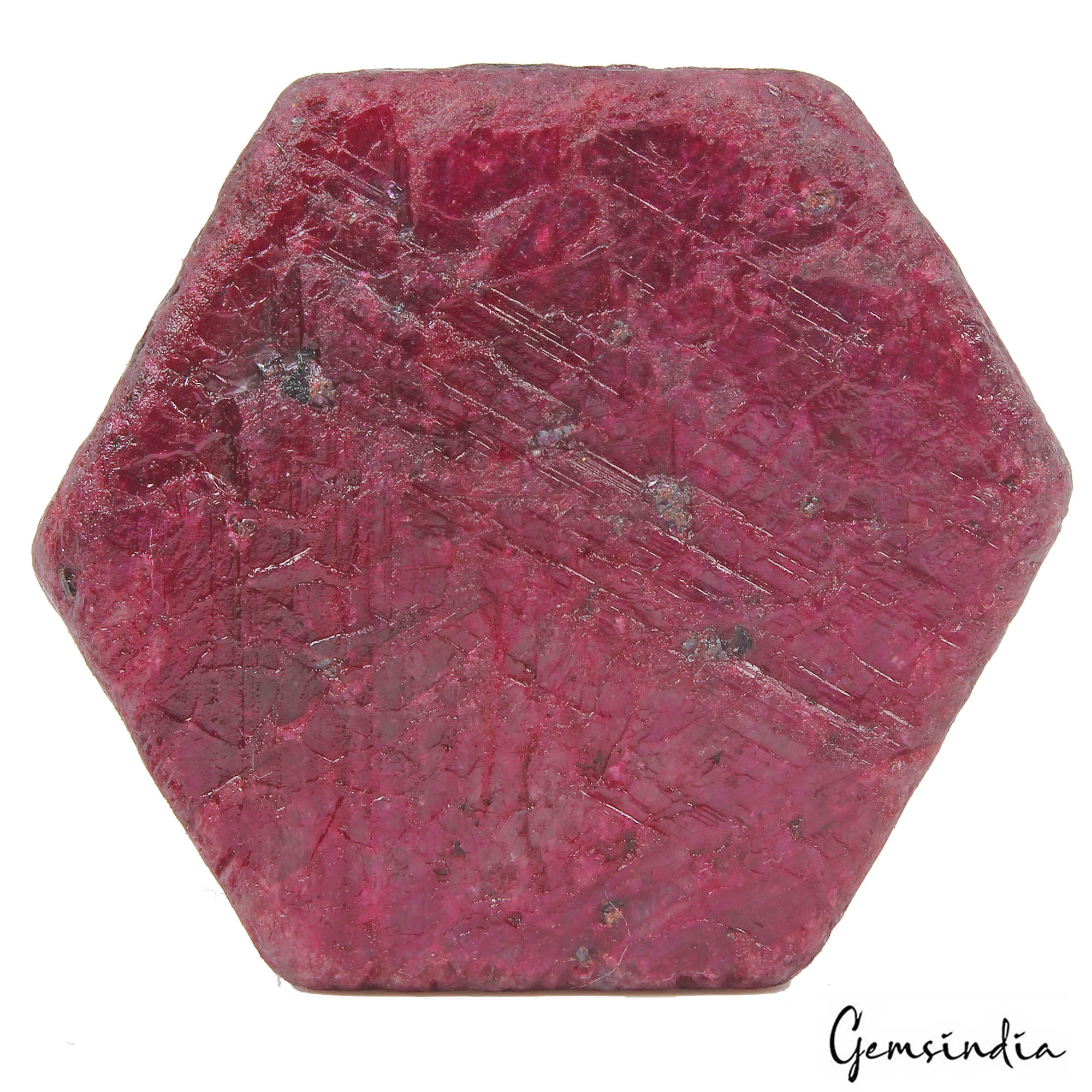480 Cts Natural Red Ruby Earth Mined Hexagon Cut Druzy Rough Loose Huge Size Gem