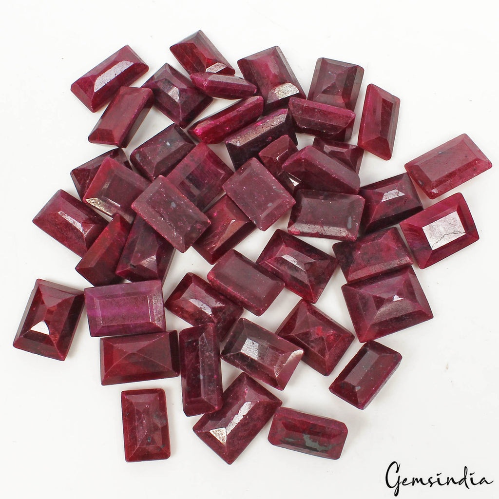 Ruby Lot, Loose Gemstone, Color Enhanced, Red — 43 Pieces, 11mm to 17mm, 500 Ct, Madagascar