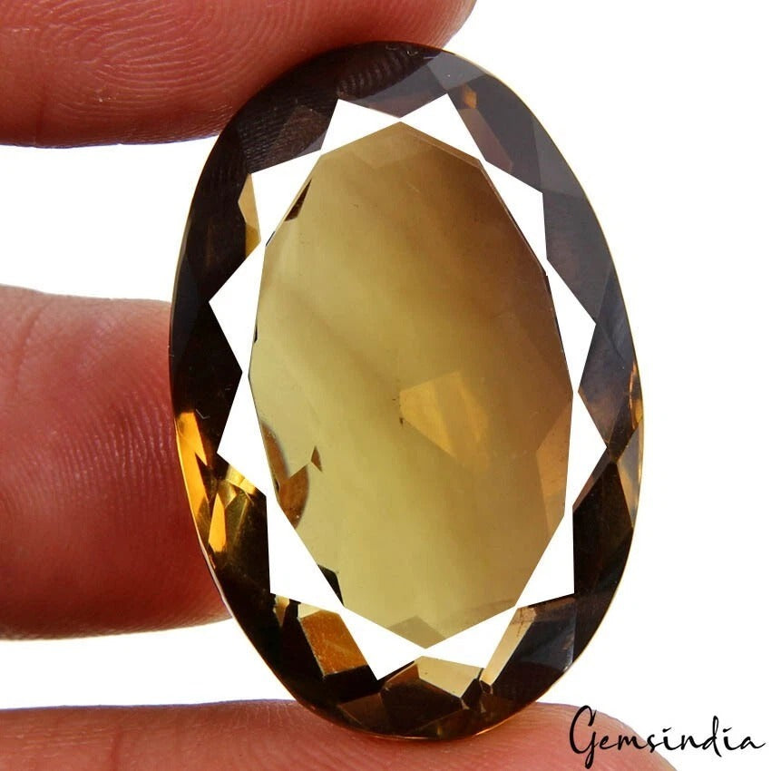 Natural Untreated Brown Smoky Oval Cut Faceted 60.00 Ct Loose Jewelry Kind Gems