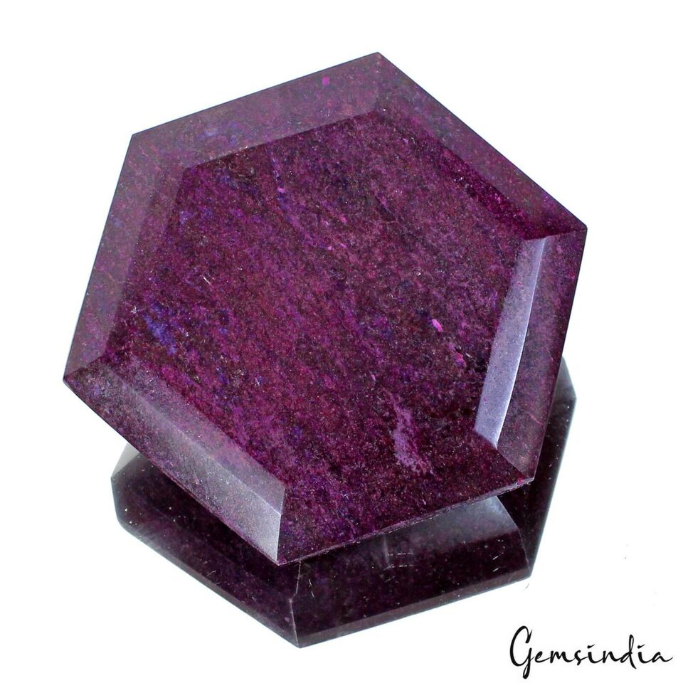 Ruby Loose Gemstone, Color Enhanced, Red — 4X3.6X1.3 Inches, 3300 Ct (0.66 Kg)