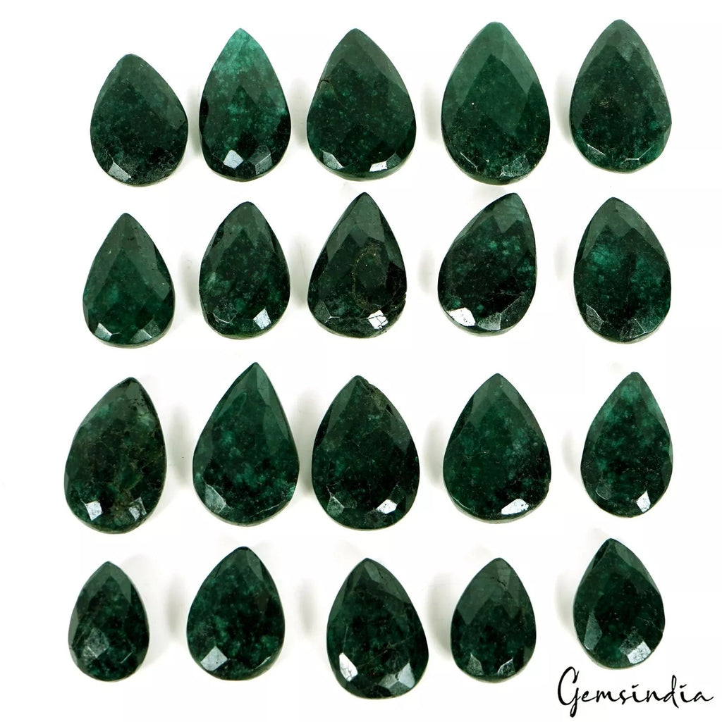 Sapphire Lot, Loose Gemstone, Color Enhanced, Green — 20 Pieces, 20mm, 500 Ct